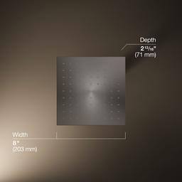 Contemporary Square 8'' single-function rainhead, 2.5 gpm - image 3