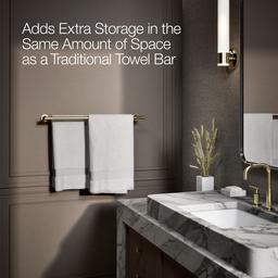 Kohler Purist 24'' Double Towel Bar - Vibrant French Gold - image 4