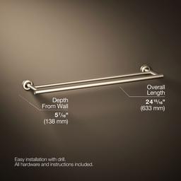 Kohler Purist 24'' Double Towel Bar - Vibrant Brushed - Bronze - image 3