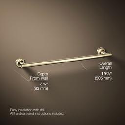 Kohler Purist 18'' Towel Bar - Vibrant French Gold - image 3
