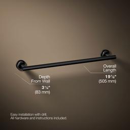 Kohler Purist 18'' Towel Bar - - Matte Black - image 3