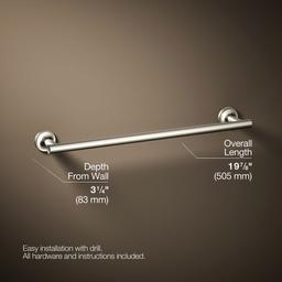 Kohler Purist 18'' Towel Bar - Vibrant - Brushed Nickel - image 3