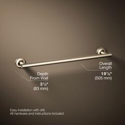 Kohler Purist 18'' Towel Bar - Vibrant Brushed - Bronze - image 3