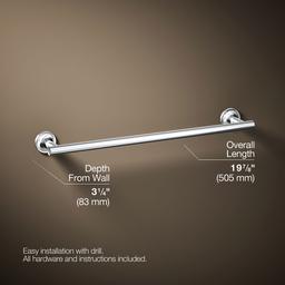 Kohler Purist 18'' Towel Bar - - Polished Chrome - image 3