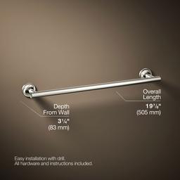 Kohler Purist 18'' Towel Bar - Vibrant Polished - Nickel - image 3
