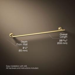 Kohler Purist 24'' Towel Bar - Vibrant Brushed Moderne - Brass - image 3