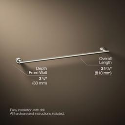 Kohler Purist 30'' Towel Bar - Vibrant - Brushed Nickel - image 3