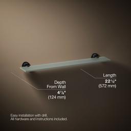 Kohler Purist Glass Shelf - - Matte Black - image 3