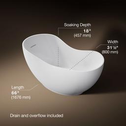 Abrazo 66'' x 31-1/2'' freestanding bath - image 3