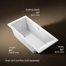 Underscore 66'' x 32'' drop-in bath with Bask heated surface - image 3