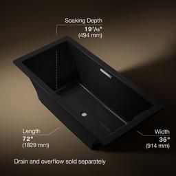 Underscore 72'' x 36'' drop-in bath with Bask heated surface - image 3