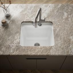 Glen FallsE 25'' top-/undermount single-bowl utility sink - White - image 2