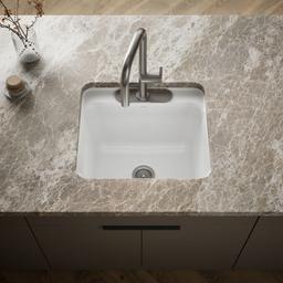 Glen FallsE 25'' top-/undermount single-bowl utility sink - White - image 2