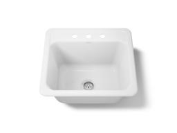 Glen FallsE 25'' top-/undermount single-bowl utility sink - White - image 1