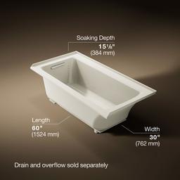 Archer 60'' x 30'' alcove bath, left drain - image 3