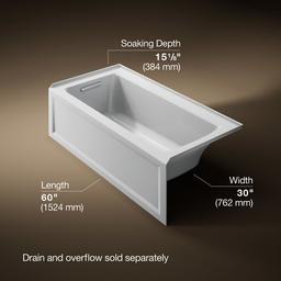 Archer 60'' x 30'' alcove bath, left drain - image 3