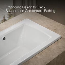 Archer 60'' x 30'' drop-in bath with Bask heated surface - image 7