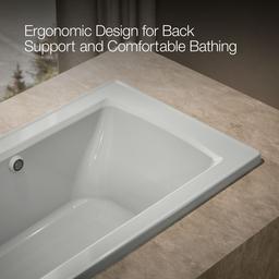 Archer 60'' x 30'' drop-in bath with Bask heated surface - image 7