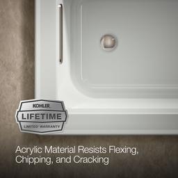 Archer 60'' x 30'' drop-in bath with Bask heated surface - image 9