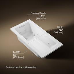 Archer 60'' x 30'' drop-in whirlpool bath - image 3
