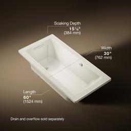 Archer 60'' x 30'' drop-in Heated BubbleMassageE air bath - image 3