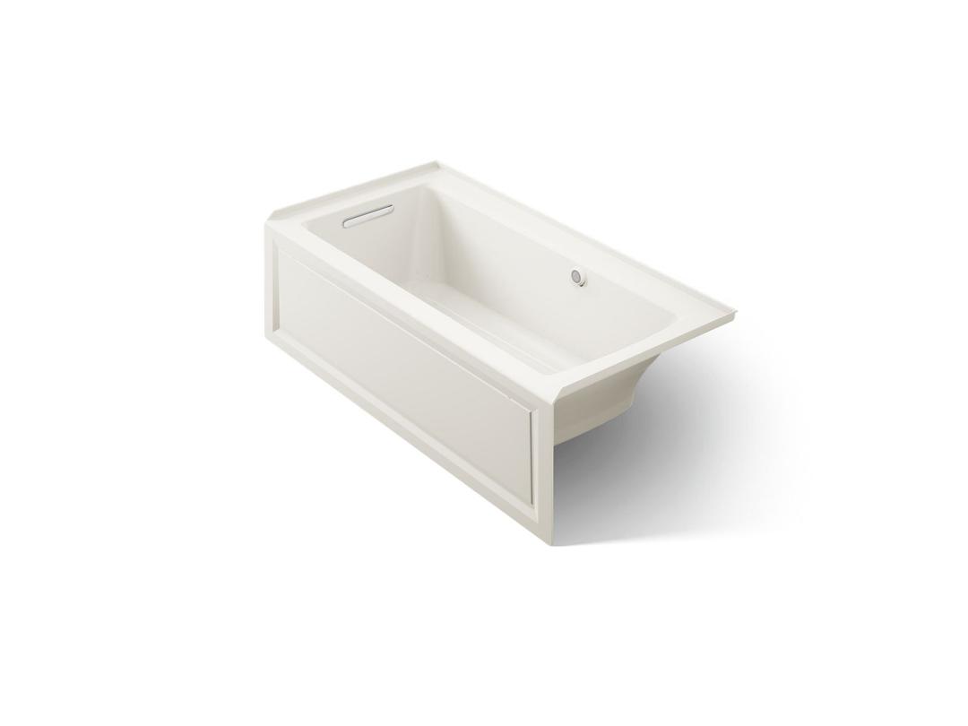 Archer 60'' x 30'' integral apron Heated BubbleMassageE air bath with Bask heated surface and left-hand drain by Kohler