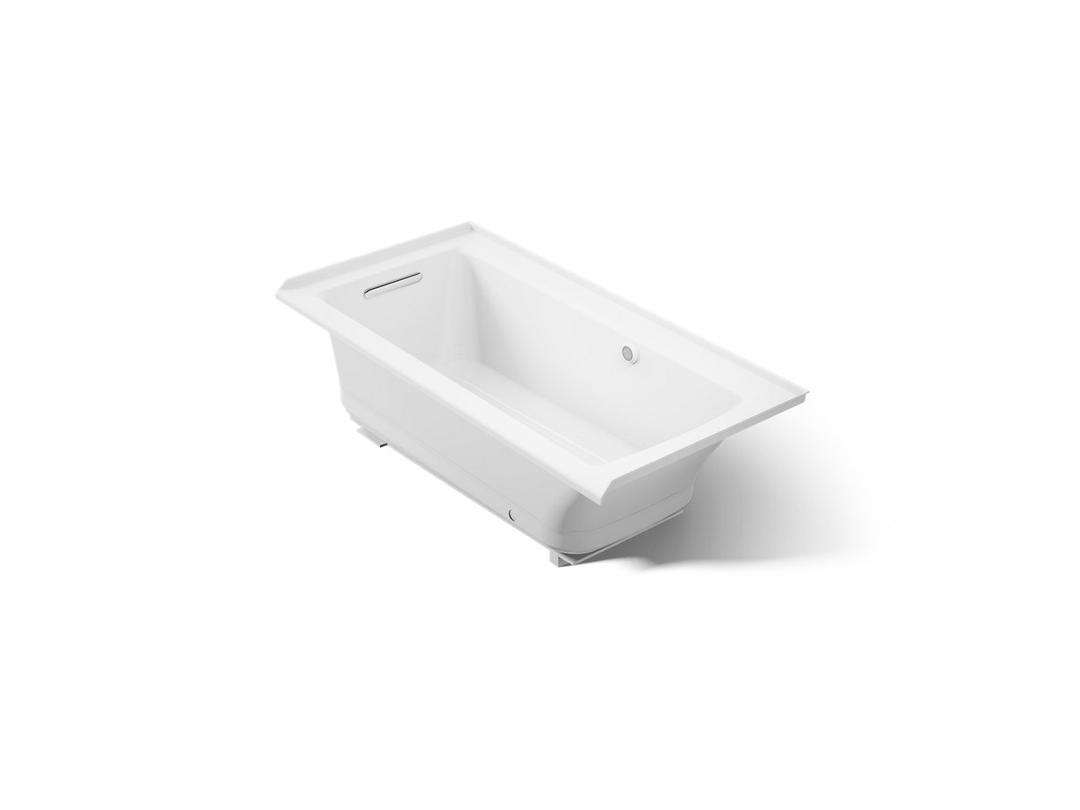 Archer 60'' x 30'' alcove Heated BubbleMassageE air bath with Bask heated surface, left drain by Kohler
