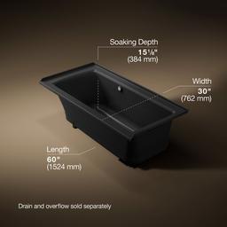 Archer 60'' x 30'' alcove Heated BubbleMassageE air bath, right drain - image 3