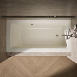 Archer 60'' x 30'' alcove Heated BubbleMassageE air bath with Bask heated surface, right drain - image 6