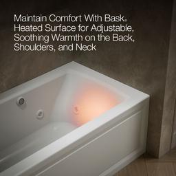 Archer 60'' x 30'' alcove whirlpool bath with Bask heated surface, left drain - image 7