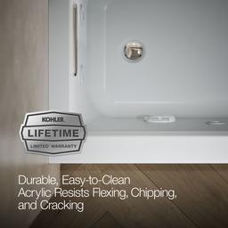 Archer 60'' x 30'' alcove whirlpool bath with Bask heated surface, left drain - image 8