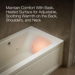 Archer 60'' x 30'' alcove whirlpool bath with Bask heated surface, left drain - image 7