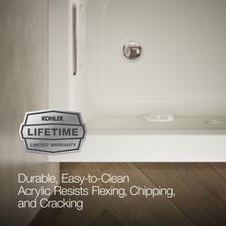 Archer 60'' x 30'' alcove whirlpool bath with Bask heated surface, left drain - image 8