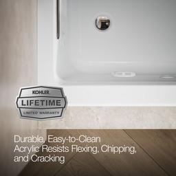 Archer 60'' x 30'' alcove whirlpool bath with Bask heated surface, left drain - image 8