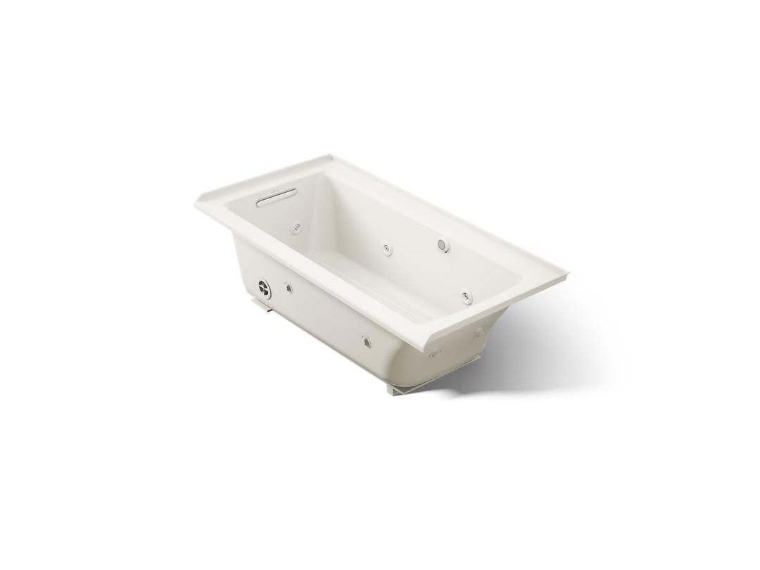 Archer 60'' x 30'' alcove whirlpool bath with Bask heated surface, left drain by Kohler
