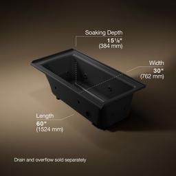 Archer 60'' x 30'' alcove heated whirlpool bath, right drain - image 3