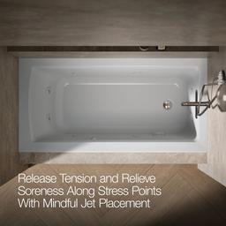 Archer 60'' x 30'' alcove heated whirlpool bath, right drain - image 6