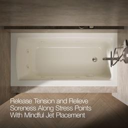 Archer 60'' x 30'' alcove heated whirlpool bath, right drain - image 6