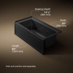 Archer 60'' x 30'' alcove whirlpool bath, right drain - image 3