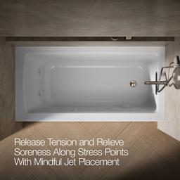 Archer 60'' x 30'' alcove heated whirlpool bath, right drain - image 6