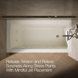 Archer 60'' x 30'' alcove heated whirlpool bath, right drain - image 6