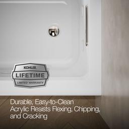 Archer 60'' x 30'' alcove whirlpool bath with Bask heated surface, right drain - image 8