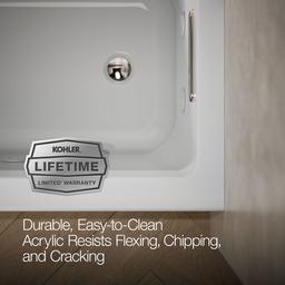 Archer 60'' x 30'' alcove whirlpool bath with Bask heated surface, right drain - image 8