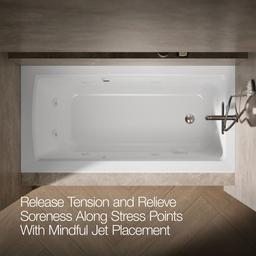 Archer 60'' x 30'' alcove whirlpool bath with Bask heated surface, right drain - image 6