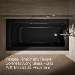 Archer 60'' x 30'' alcove whirlpool bath with Bask heated surface, right drain - image 6