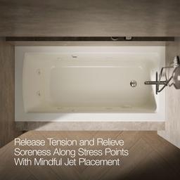 Archer 60'' x 30'' alcove whirlpool bath with Bask heated surface, right drain - image 6