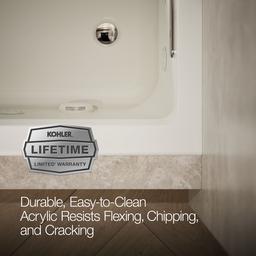 Archer 60'' x 30'' alcove whirlpool bath with Bask heated surface, right drain - image 8