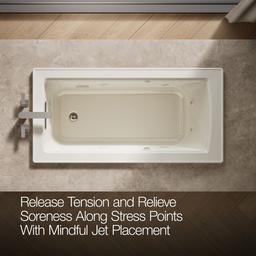 Archer 60'' x 30'' drop-in whirlpool bath with Bask heated surface - image 6