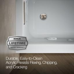 Archer 60'' x 30'' alcove Heated BubbleMassageE air bath and whirlpool, left drain - image 8