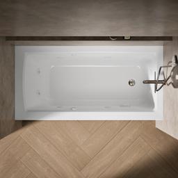 Archer 60'' x 30'' alcove Heated BubbleMassageE air bath and whirlpool, right drain - image 6